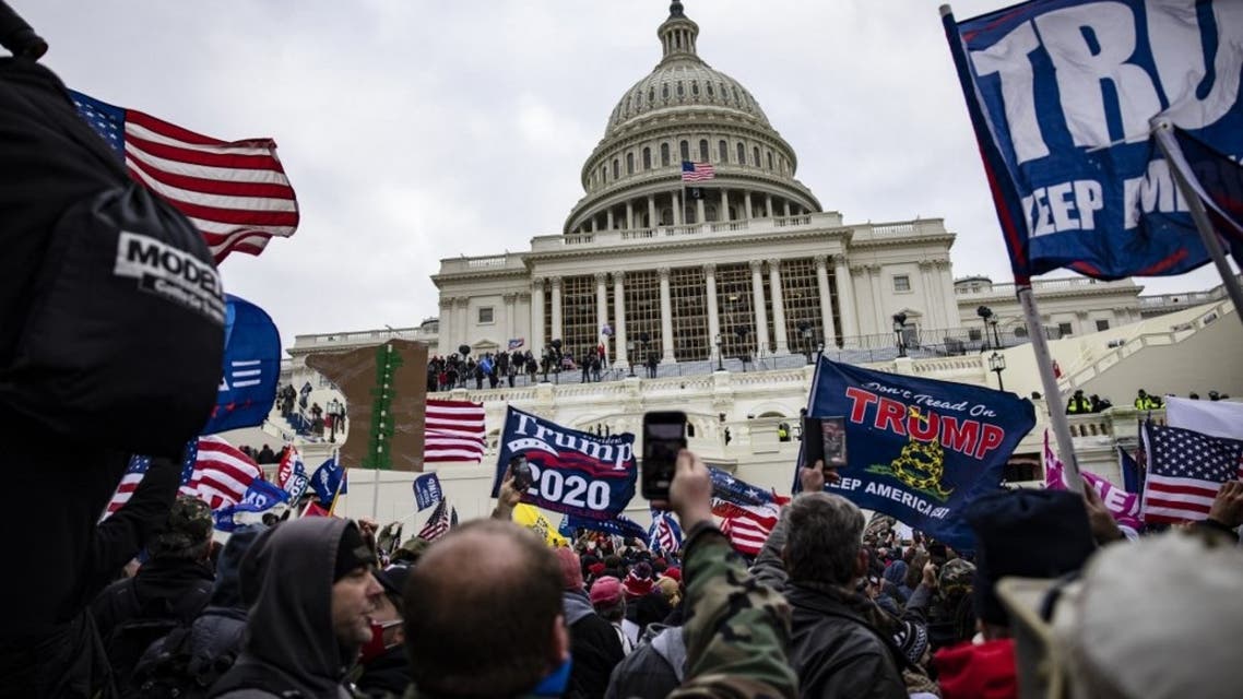 Pro-Trump supporters storm the U.S. Capitol following a rally with President Donald Trump on January 6, 2021 in Washington, DC. (AFP)