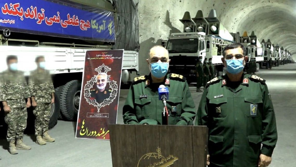 Iran's IRGC unveil an underground missile base. (Twitter)