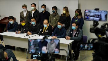 Party members of the pro-democracy camp attend a news conference after over 50 Hong Kong activists were arrested under the national security law in Hong Kong, China January 6, 2021. (Reuters/Lam Yik)