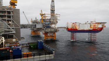 Equinor’s Johan Sverdrup oilfield platforms and accommodation jack-up rig Haven are pictured in the North Sea, Norway. (File photo: Reuters)