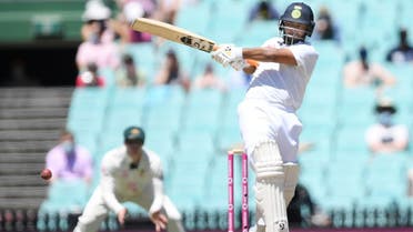 Rishabh Pant of India hits for 4 runs during the final day of the third test match between Australia and India at the SCG, Sydney, Australia, on January 11, 2021. (Reuters)