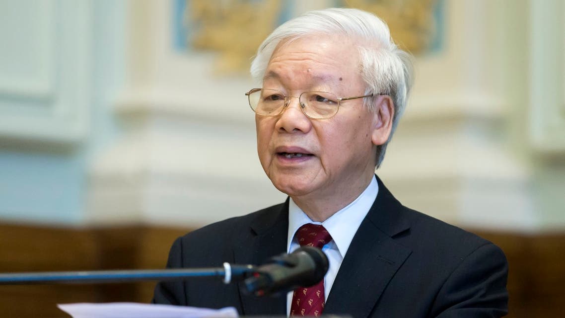 General Secretary of the governing Vietnamese Communist Party, Nguyen Phu Trong, delivers a speech. (AP)