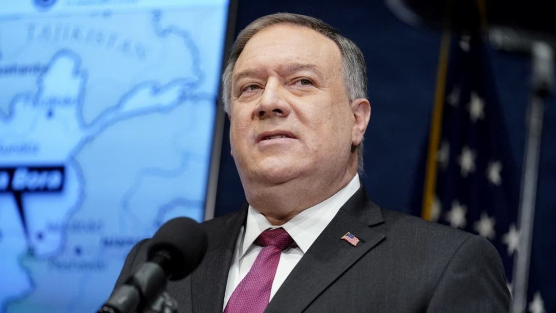US Secretary of State Mike Pompeo speaks at the National Press Club in Washington,DC on January 12, 2021. (AFP)