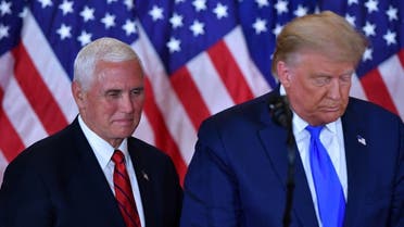 Then-US President Donald Trump and former US VP Mike Pence on Nov. 4, 2020. (AFP)