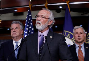 Rep. Dan Newhouse, R-Wash., center, flanked by Rep. Peter King, R-N.Y., left, and Rep. Fred Upton, R-Mich., at a news conference on Capitol Hill. (AP)