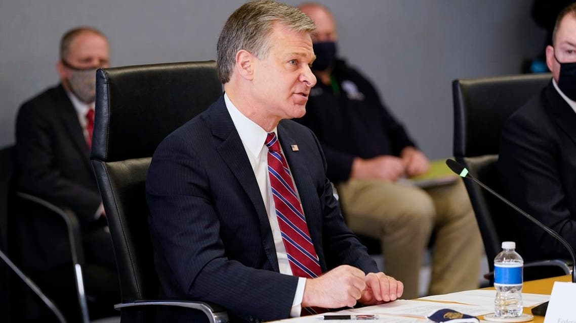FBI Director Christopher Wray speaks during a briefing about the upcoming presidential inauguration of President-elect Joe Biden, Jan. 14, 2021. (AP)