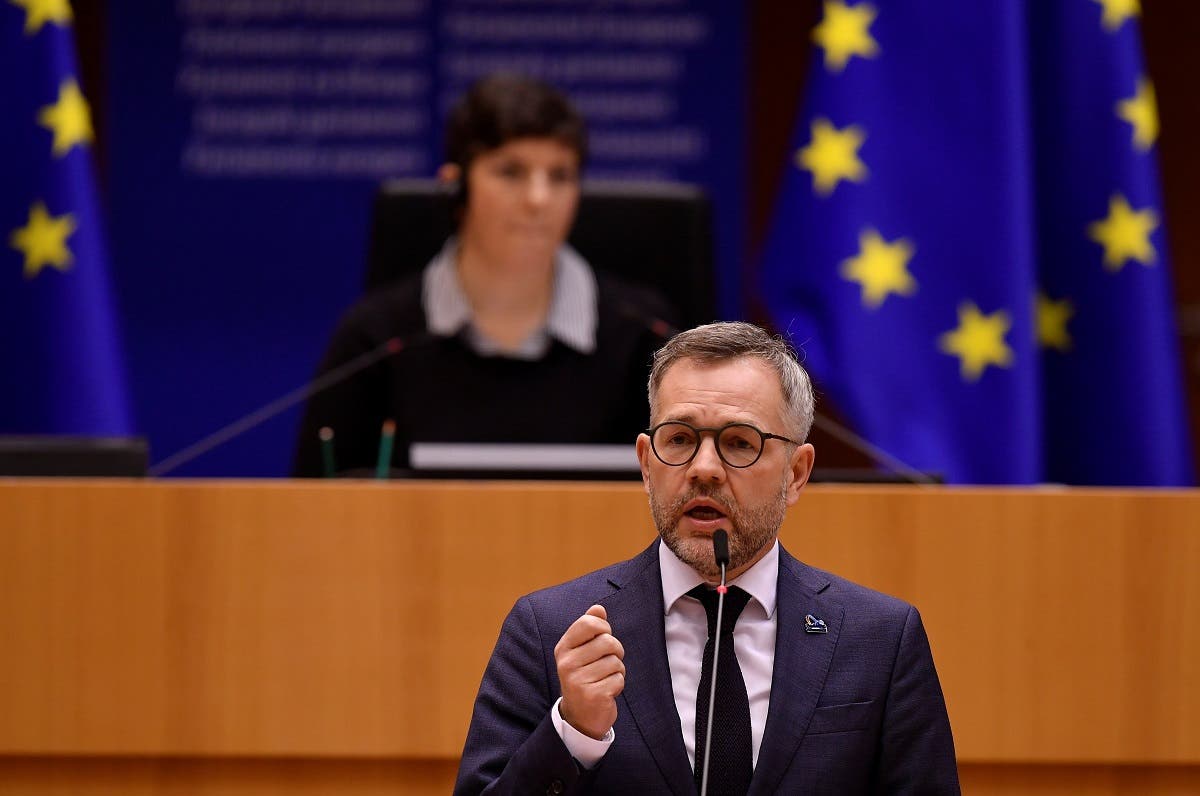 Minister of State for Europe at the German Federal Foreign Office Michael Roth gives a speech about the preparation of an EU Strategy on vaccination against the coronavirus at the European Parliament, in Brussels, Belgium, on December 16, 2020. (Reuters)