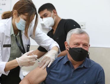 Jordan's King Abdullah II receives the coronavirus vaccine. (Reuters)
