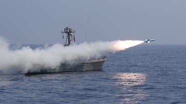 A missile is launched by Iran's military during a navy exercise in the Gulf of Oman. (Reuters)