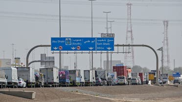 Emirati security forces man a checkpoint at the entrance of Abu Dhabi, on the highway linking Dubai to the capital. (AFP)