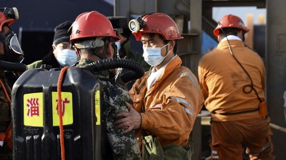 Rescuers detect signs of life for trapped workers seven days after a gold mine blast in Shandong, east China. (Twitter/@XHNews)