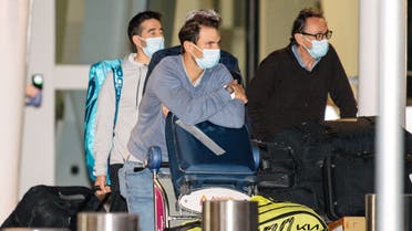 Rafael Nadal arrives at Adelaide Airport ahead of the Australian Open tennis tournament in Adelaide. (Reuters)