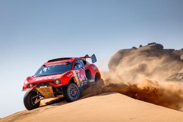 Sebastien Loeb tearing through the desert while competing in the Dakar Rally 2021. (Supplied)