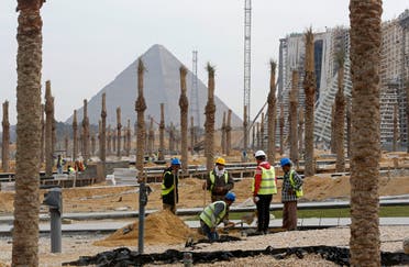 File photo of the landscape grounds at the Grand Egyptian Museum under construction in front of the Pyramids in Giza, Egypt. (File photo:AP)