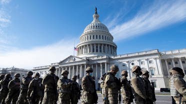 National Guard troops arrive at the US Capitol in Washington, Jan. 18, 2021. (Reuters)