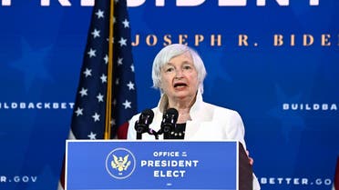Treasury secretary nominee Janet Yellen speaks after US President-elect Joe Biden announced his economic team, Dec, 1, 2020. (AFP)