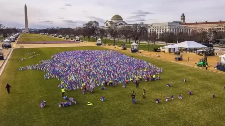 Watch: Flags out for Joe Biden ahead of inauguration