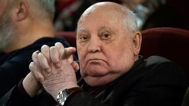 Former Soviet leader Mikhail Gorbachev attends the Moscow premier of a film made by Werner Herzog and British filmmaker Andre Singer based on their conversations, in Moscow, Russia, Nov. 8, 2018. (AP/Alexander Zemlianichenko)
