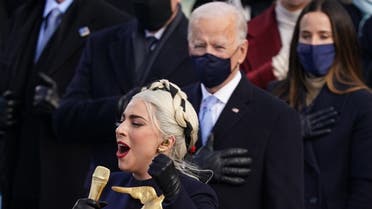 Lady Gaga leaves after singing the National Anthem at the inauguration of Joe Biden as the 46th President of the United States on the West Front of the U.S. Capitol in Washington, U.S., January 20, 2021. Tasos Katopodis/Pool via REUTERS