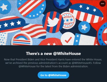 Twitter announces the new handle for the US President. (Screengrab)