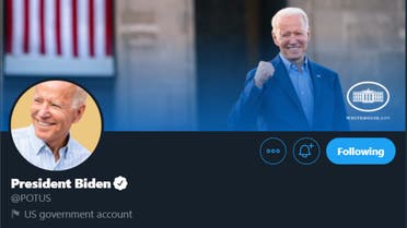President Joe Biden's Twitter account. (Screengrab)