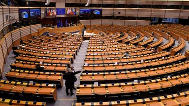 A picture shows the EU parliament in Brussels during a plenary session. (AFP)