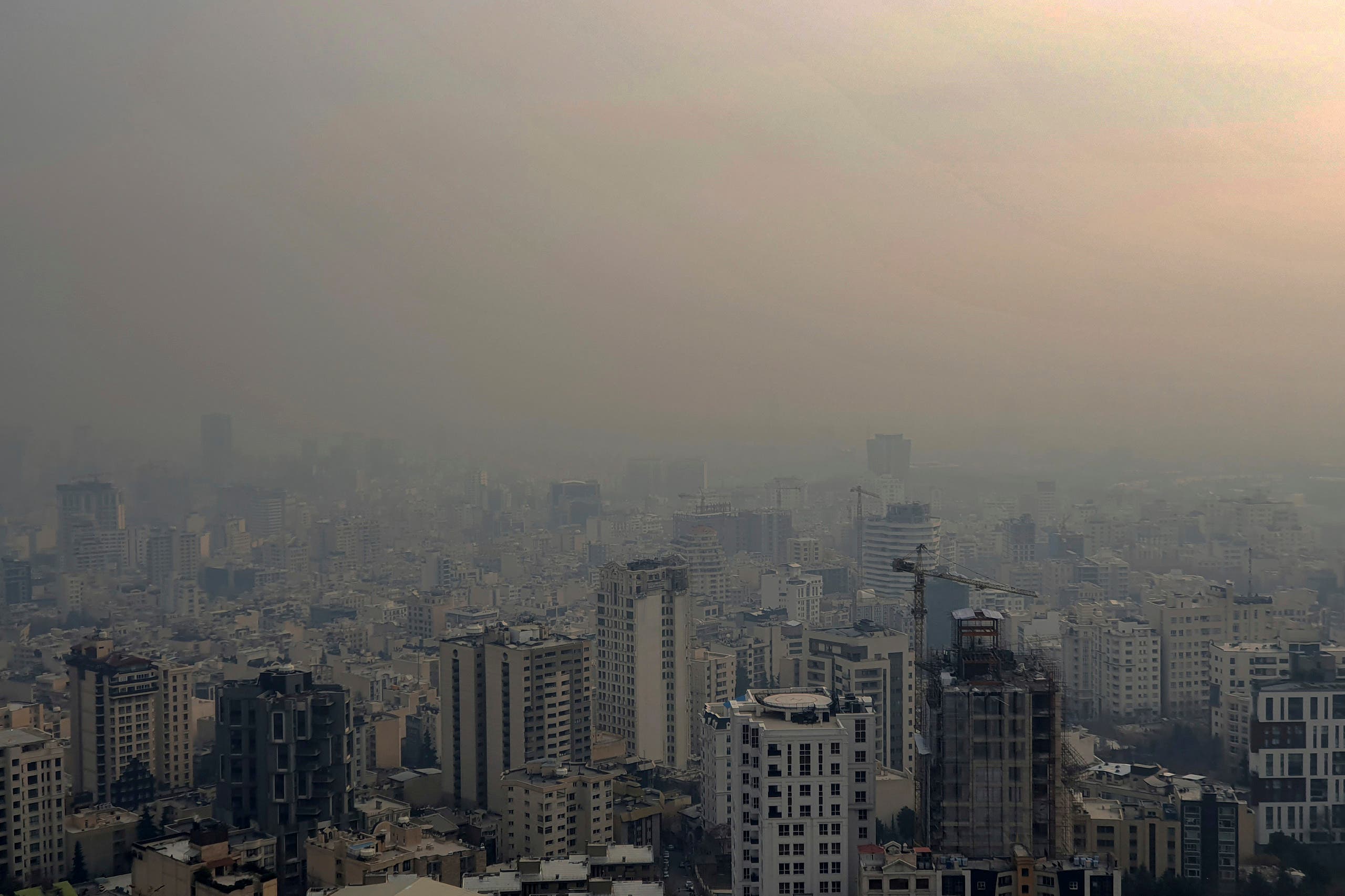 Air pollution blankets the skyline in Tehran, Iran. (AP)