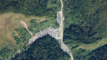 This handout satellite photo taken on November 1, 2020, obtained from Planet Labs, Inc. on January 20, 2021, shows a newly constructed Chinese village in an area along the disputed India-China border. (AFP)