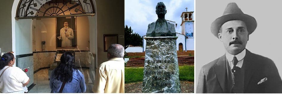 From the dead doctor who was overtaken, Jose Gregorio Hernandez, statues of honor erected in various places in Venezuela, and they buried him in a church