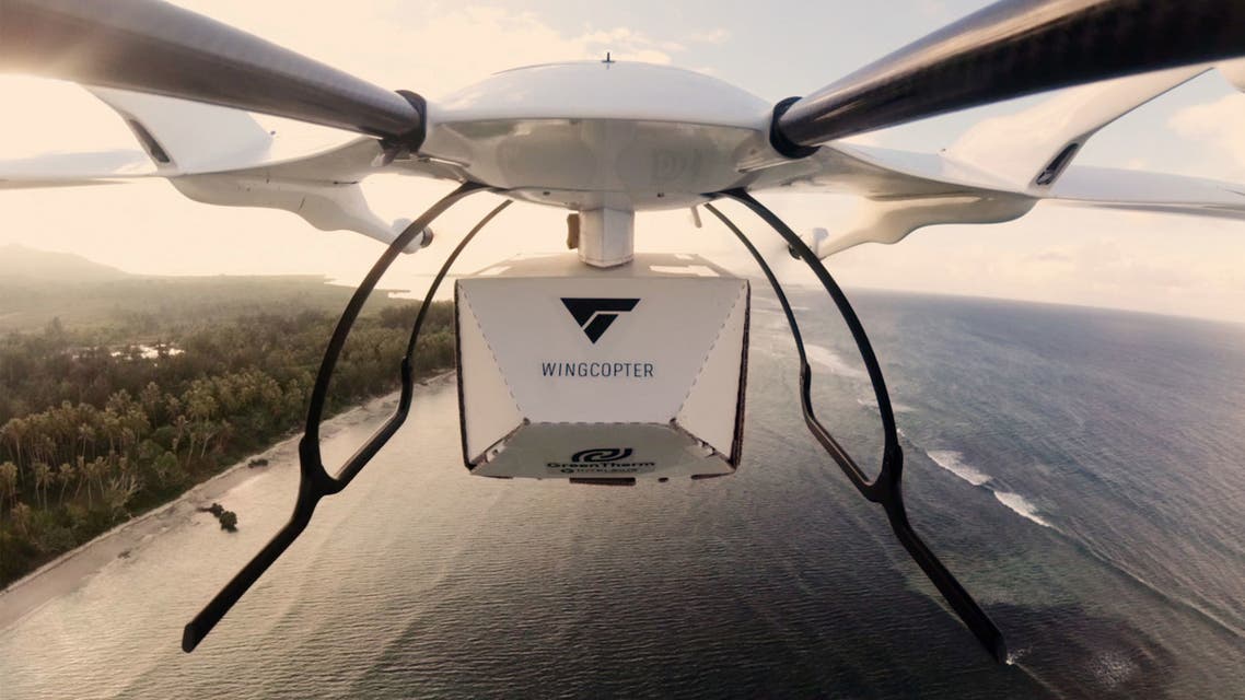 A Wingcopter delivery drone. (Supplied)