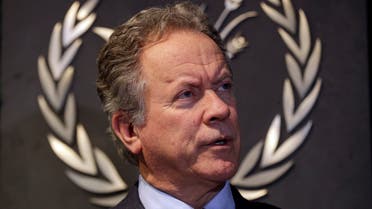 FILE - In this Thursday, Dec. 6, 2018 file photo, David Beasley, the new executive director of the World Food Programme, speaks to The Associated Press during an interview in Rome. The World Food Program has won the 2020 Nobel Peace Prize for its efforts to combat hunger and food insecurity around the globe. The announcement was made Friday Oct. 9, 2020 in Oslo by Berit Reiss-Andersen, the chair of the Nobel Committee. (AP)