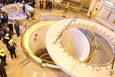 Members of the media and officials tour the water nuclear reactor at Arak, Iran December 23, 2019. (Reuters)