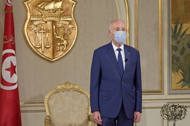 Tunisian President Kais Saied at Carthage Palace. (AFP)