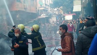  اندلاع حريق هائل في سوق التوفيقية وسط القاهرة
