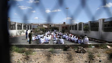 Detainees wait for their release by the Houthis at the central prison of Sanaa, Yemen September 30, 2019. REUTERS/Khaled Abdullah
