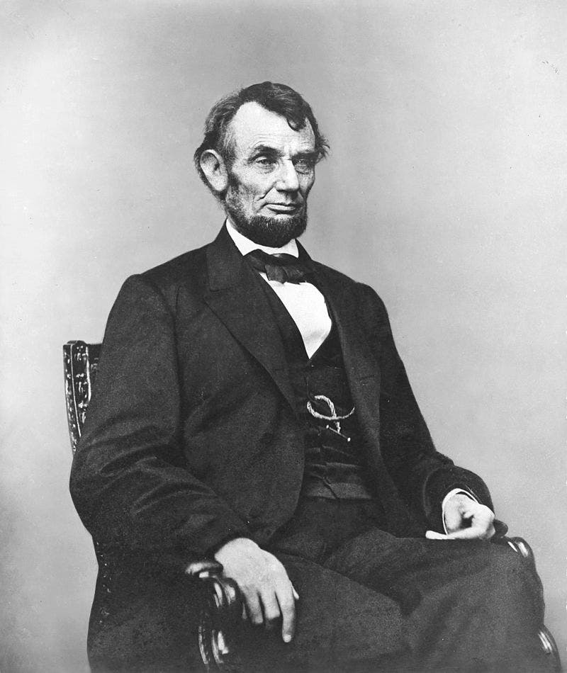 صورة التقطت عام 1864 للرئيس أبراهام لنكولن
