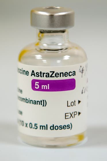 A vial of the AstraZeneca/Oxford COVID-19 vaccine is pictured at the Lochee Health Center in Dundee. (File photo: AFP)