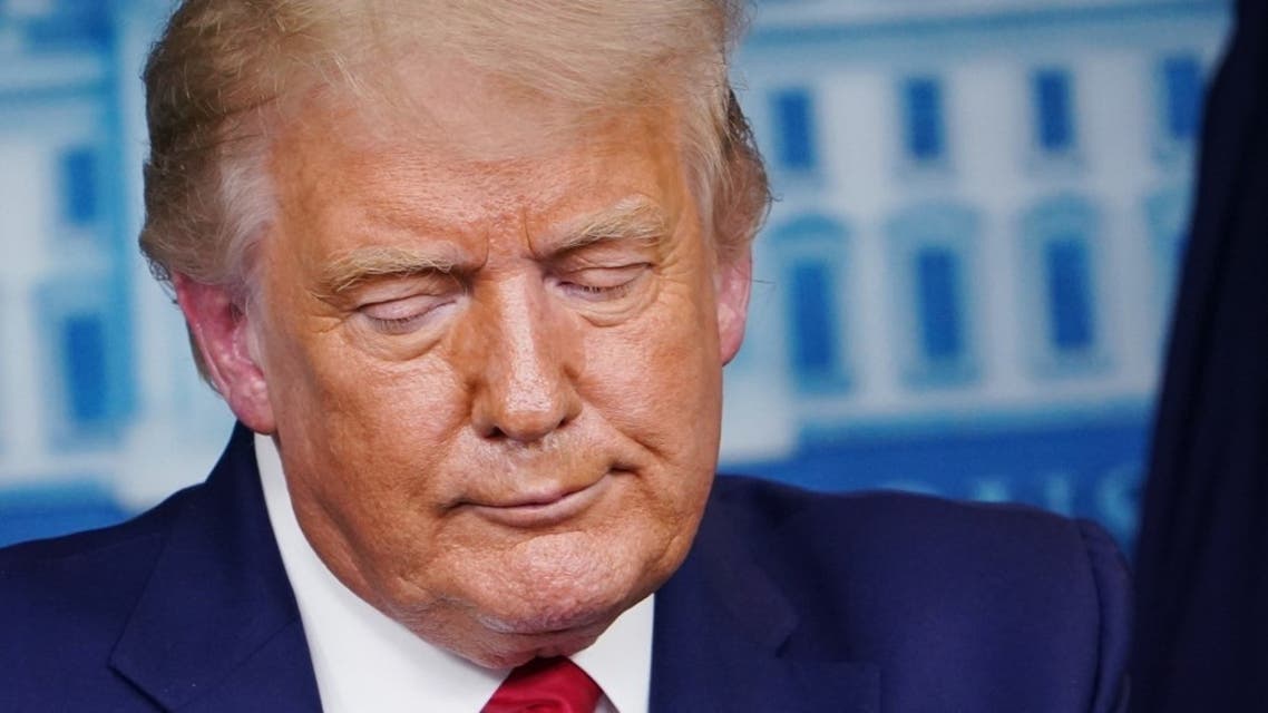 In this file photo former US President Donald Trump speaks during a press conference in the Brady Briefing Room of the White House on September 16, 2020, in Washington, DC. (AFP)