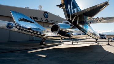 In this image courtesy of Virgin Galactic, SpaceShipTwo mates to the mothership, WhiteKnightTwo, at Mojave Space Port on February 19, 2019, in Mojave, California. (AFP)