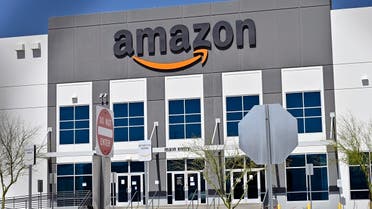 The main entrance to one of Amazon distribution centers is seen as the coronavirus continues to spread across the United States, on April 25, 2020 in North Las Vegas, Nevada. (David Becker/AFP)