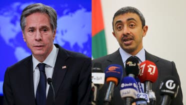 US Secretary of State Antony Blinken and UAE FM Sheikh Abdullah bin Zayed Al Nahyan. (Reuters)