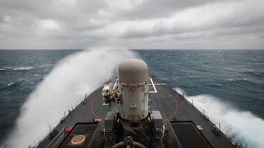 Guided-missile destroyer USS John S. McCain conducts routine underway operations in support of stability and security for a free and open Indo-Pacific, Dec. 30, 2020. (AP)