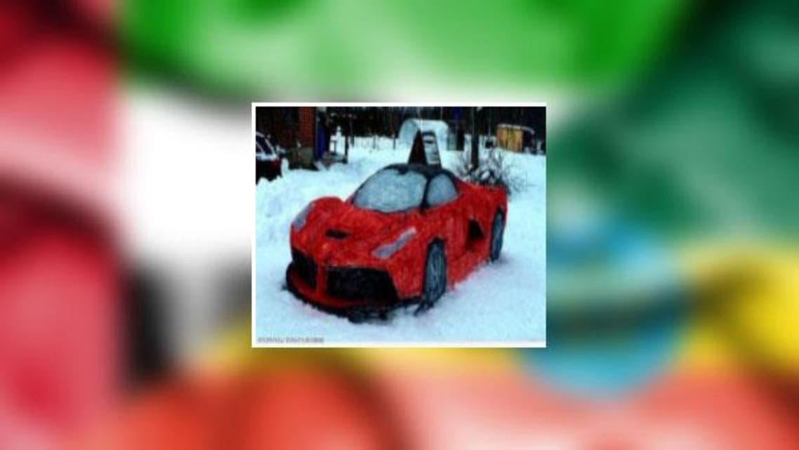 Ferrari car made by Snow