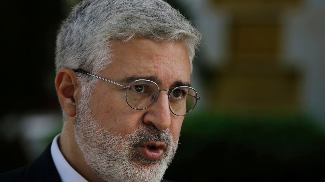 AUB President Fadlo Khuri speaks during an interview with The Associated Press, June. 22, 2020. (AP)