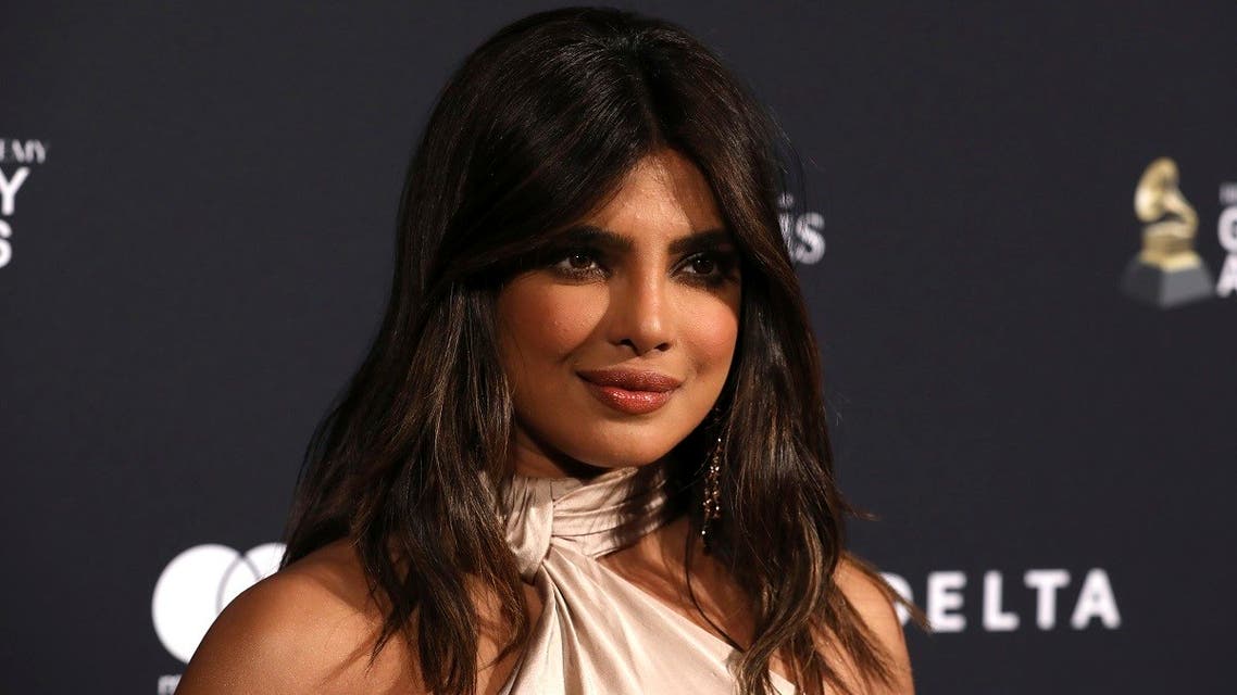 Priyanka Chopra Jonas arrives at the Pre-Grammy Gala And Salute To Industry Icons at the Beverly Hilton Hotel on January 25, 2020, in Beverly Hills, California. (AP)
