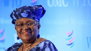 A picture taken on July 15, 2020, in Geneva shows Nigerian former Foreign and Finance Minister Ngozi Okonjo-Iweala smiling during a hearing before World Trade Organization 164 member states’ representatives, as part of the application process to head the WTO as Director General. (Fabrice Coffrini/AFP)