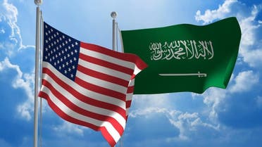 پرچم آمریکا و سعودی 