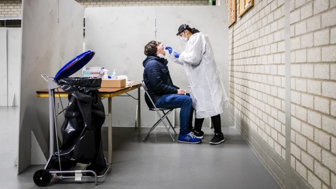 A resident of the Lansingerland municipality gets tested for the Covid-19 in Bergschenhoek, on January 13, 2021, as the UK variant of the disease has been detected. (File photo: AFP)