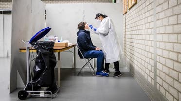A resident of the Lansingerland municipality gets tested for the Covid-19 in Bergschenhoek, on January 13, 2021, as the UK variant of the disease has been detected. (File photo: AFP)