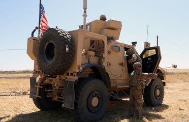 آلية عسكرية أميركية خلال دورية مشتركة مع تركيا في تل أبيض في سبتمبر 2019 (أرشيفية)